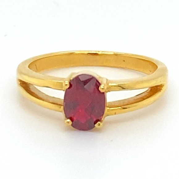 Ruby 1.42ct Solid 18K Yellow Gold Ring - Picture 4 of 7